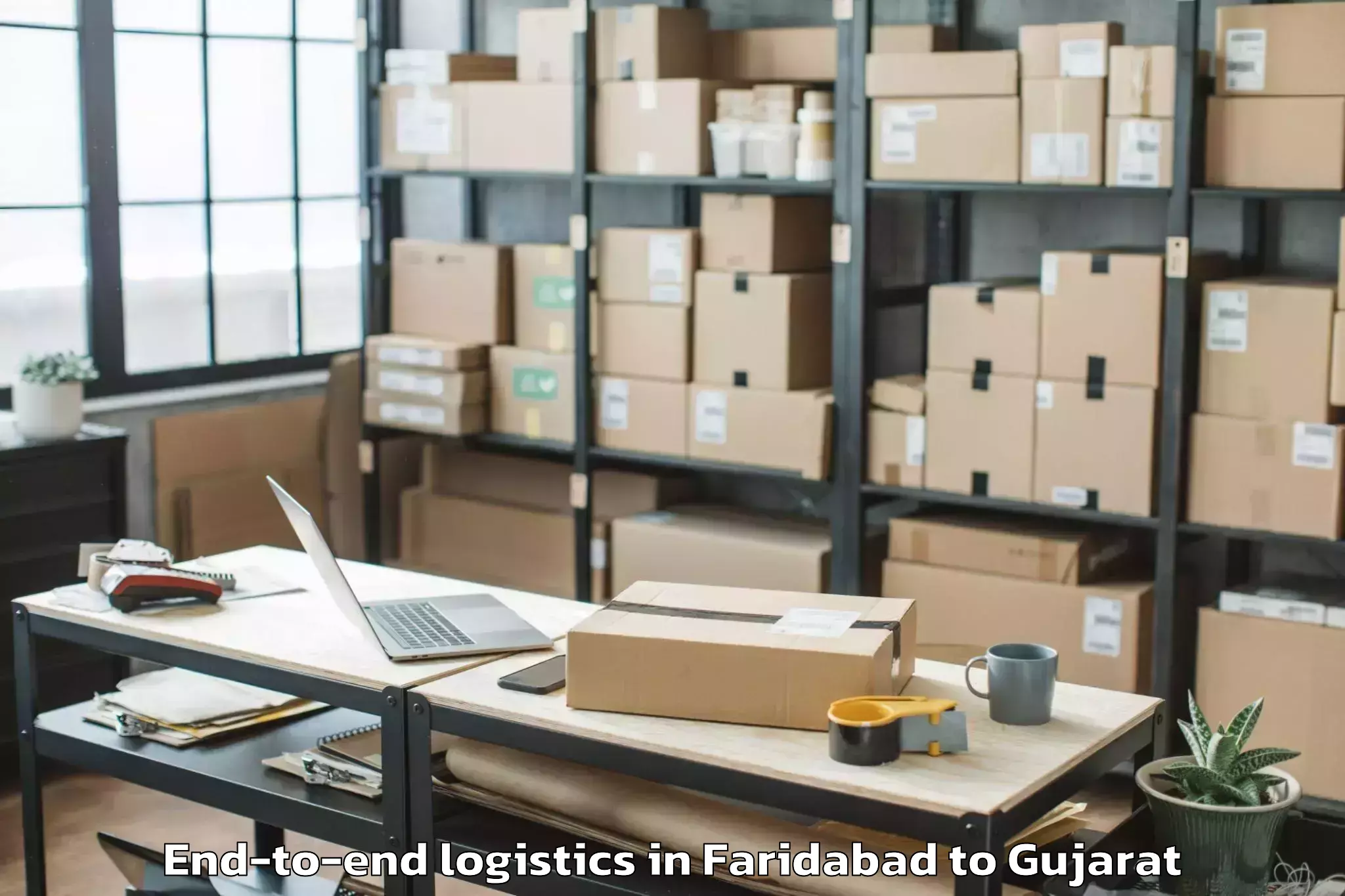 Easy Faridabad to Bhavnagar Airport Bhu End To End Logistics Booking